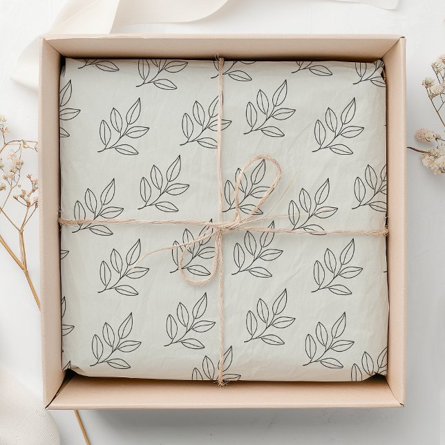 Papier Mousseline Sage Green Small Business Minimalist Botanical (Créateur téléchargé)