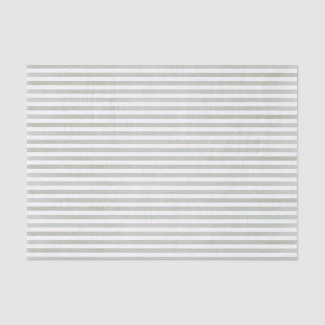 Papier Mousseline Sage Green Stripes (Recto)
