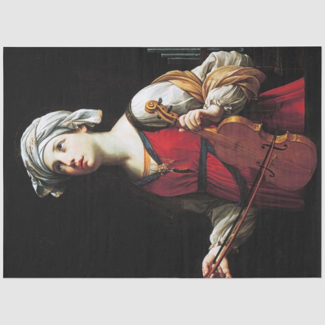 Papier Mousseline Saint Cecilia (St. Cecilia), Guido Reni (Recto)