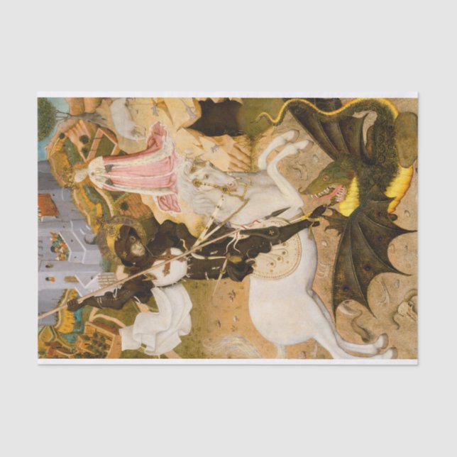 Papier Mousseline Saint George et le Dragon par Bernat Martorell (Recto)