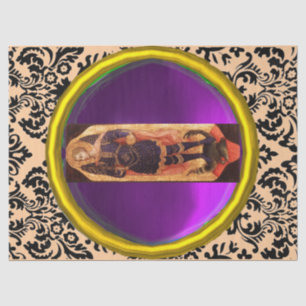 Papier Mousseline SAINT MICHAEL ARCHANGEL AVEC DRAGON Damask Gem