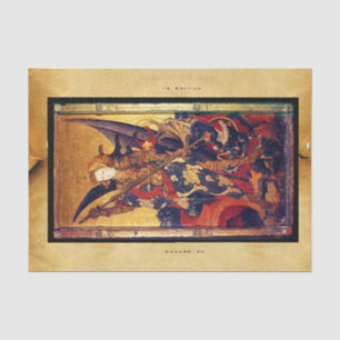Papier Mousseline Saint Michael Vanquishing Devil comme Chevalier mé