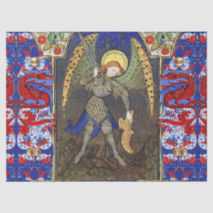 Papier Mousseline Saint Michel l'Archange avec le diable , les drago