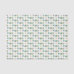 Papier Mousseline Saint Patrick's Day Jaune-Vert Lucky Day dire