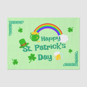 Papier Mousseline Saint Patrick's Day Shamrock Pot of Gold Celtic Kn