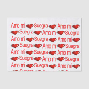 Papier Mousseline Saint Valentin Tissu Papier Amo mi Suegra Coeurs