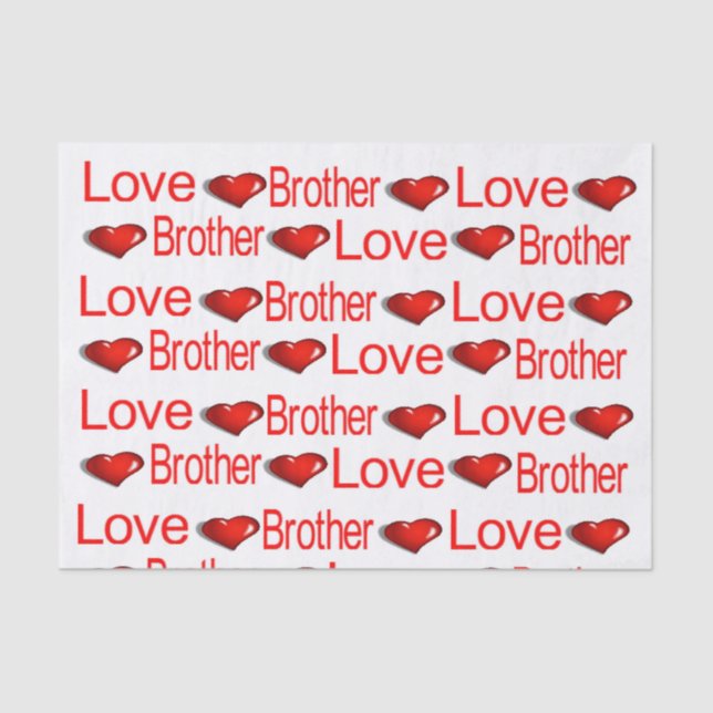 Papier Mousseline Saint Valentin Tissue Paper Love Brother (Recto)