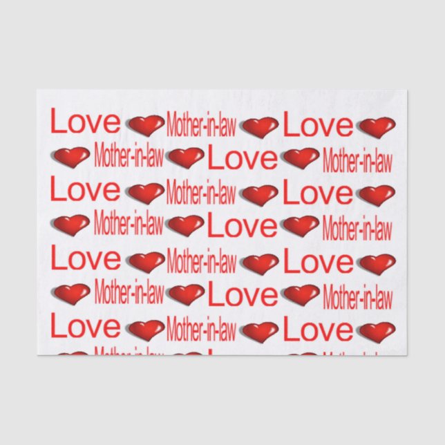 Papier Mousseline Saint Valentin Tissue Paper Love Mother in law (Recto)