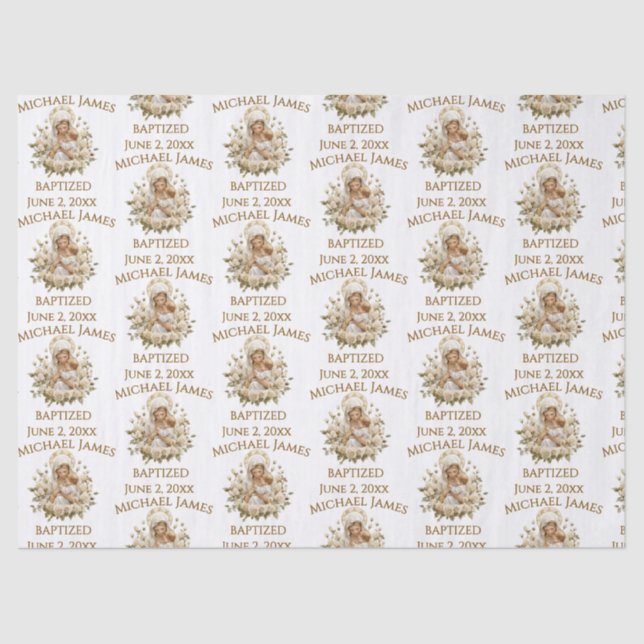 Papier Mousseline Sainte Marie avec l'enfant Jésus Baptême (Recto)
