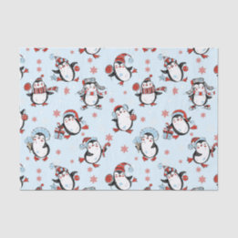 Papier Mousseline Saison hivernale du mignon Penguin Motif