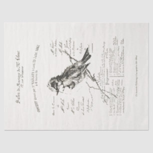 Papier Mousseline Salon de musique française plus grande Oiseau Scri