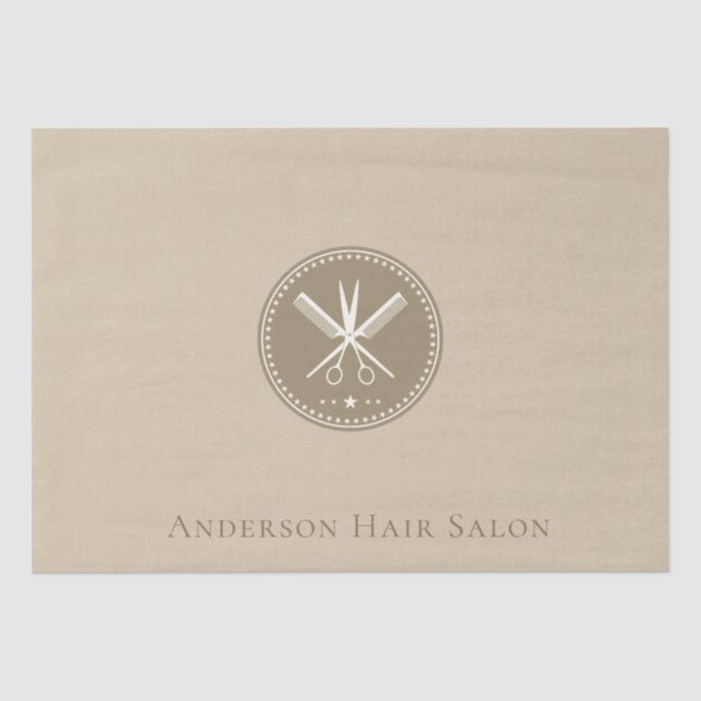 Papier Mousseline Salon personnalisé Elégant Neut - Taupe Star Logo  (Recto)