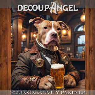 Papier Mousseline Salutations de chien Pitbull - Découpage -