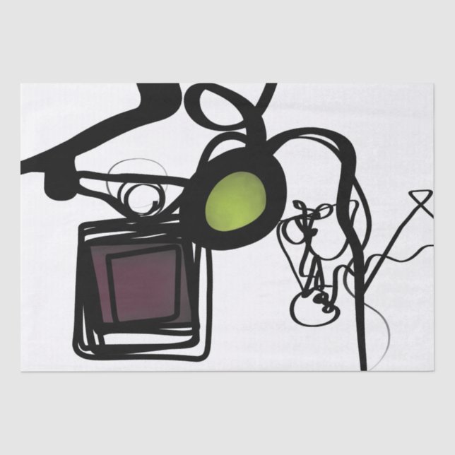Papier Mousseline Salutations de Philydion : Abstrait noir & blanc (Recto)