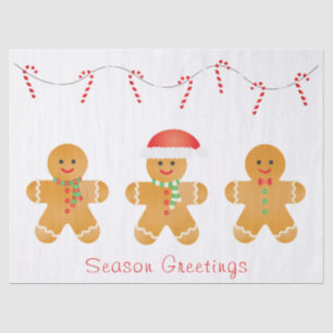 Papier Mousseline Salutations de saison Gingerbread Hommes