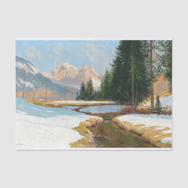 Papier Mousseline Salzburger Alpes-View, Découpage hiver (Recto)