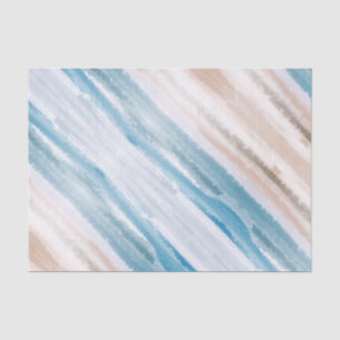 Papier Mousseline Sandy Beach Ocean Waves Aquarelle Abstraite