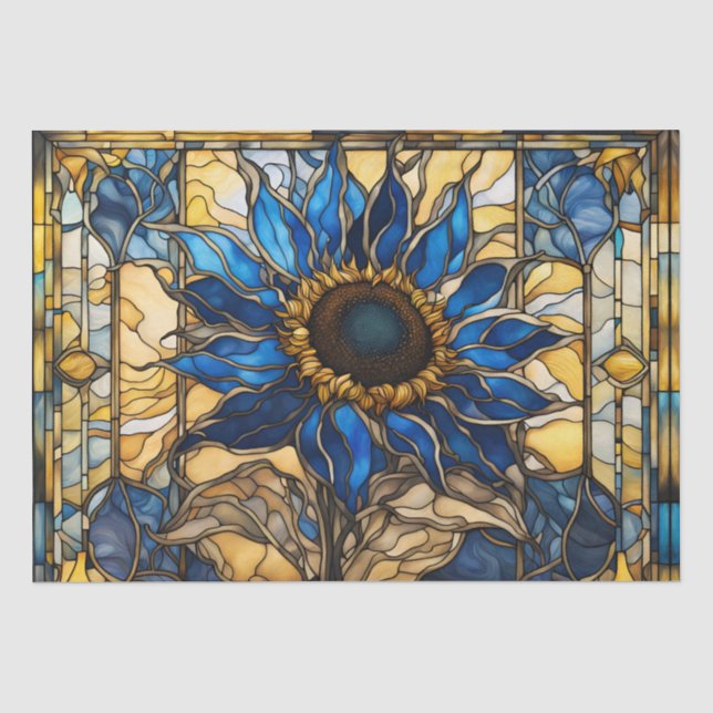 Papier Mousseline Sapphire Bleu N Verre doré Tournesol (Recto)
