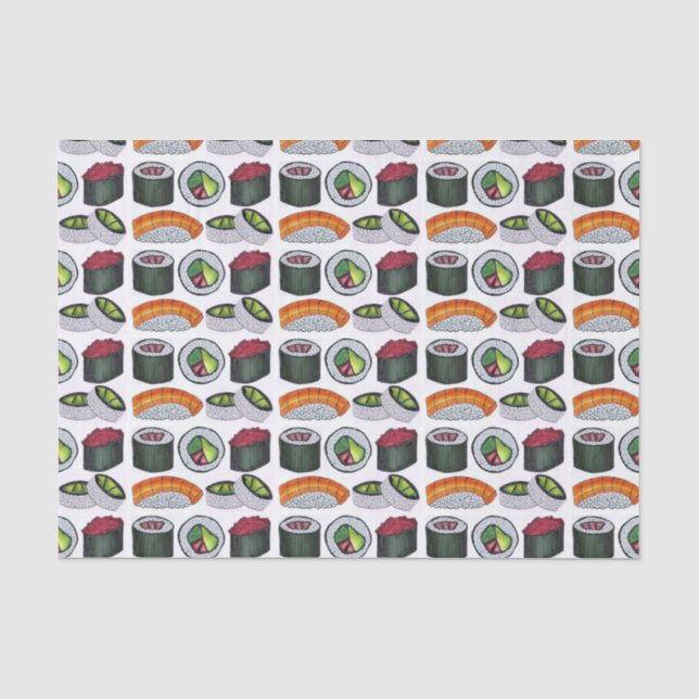 Papier Mousseline Saumon japonais Sushi Rolls Tuna Nigri Tuna (Recto)