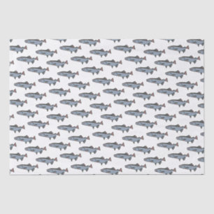 Papier Mousseline Saumon Motif de natation PNW Pêche Poisson envelop