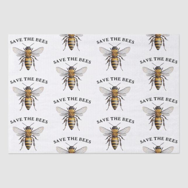 Papier Mousseline Sauvez les abeilles (Recto)