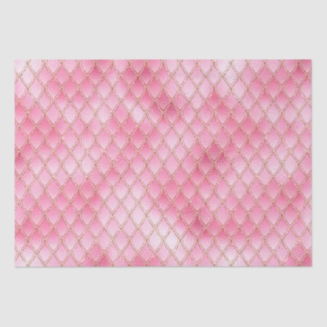 Papier Mousseline Scales de dragon rose vif (Recto)