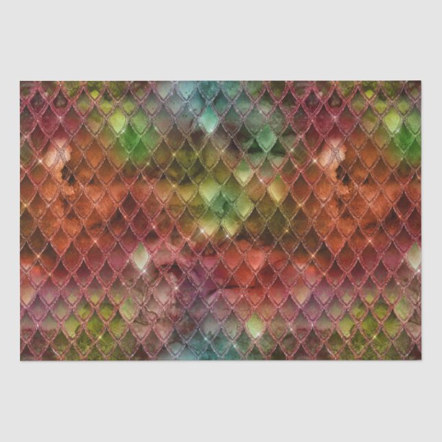 Papier Mousseline Scales Rainbow Dragon (Recto)