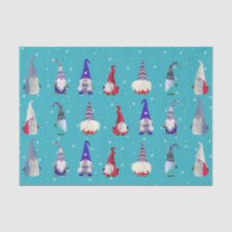 Papier Mousseline Scandi Gnomes Noël #2 Papier Tissu