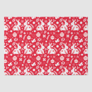 Papier Mousseline Scandinavie Folk Art Bunny Ornements de vacances R