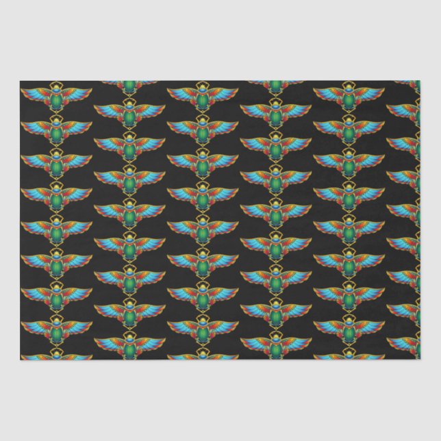 Papier Mousseline Scarab égyptien coloré (Recto)