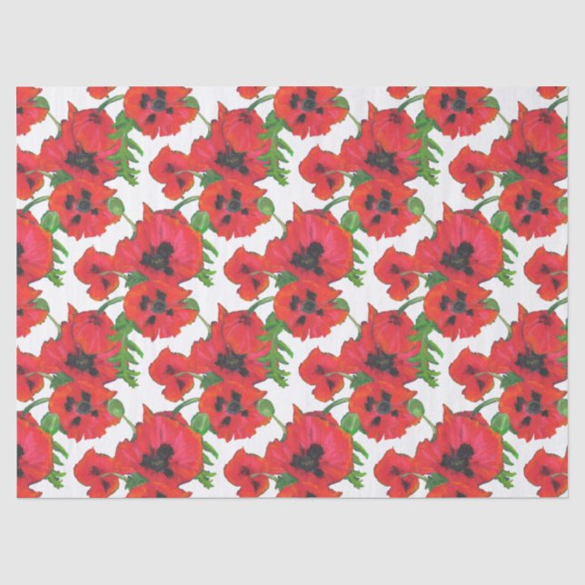 Papier Mousseline Scarlet Oriental Poppies (Recto)