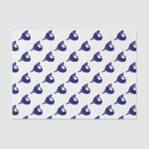 Papier Mousseline Sceau Stylisé vintage Lion de Mer Silhouette Bleu