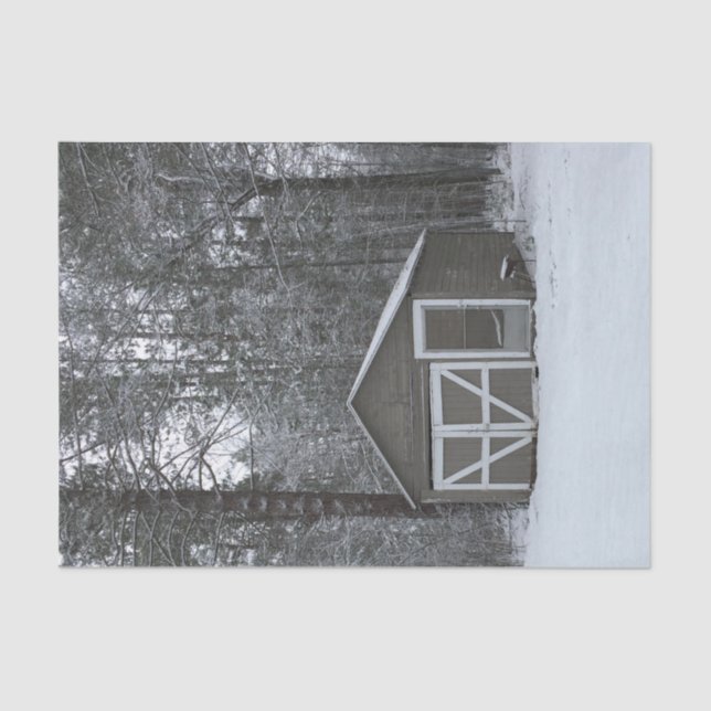 Papier Mousseline Scène de neige d'hiver (Recto)