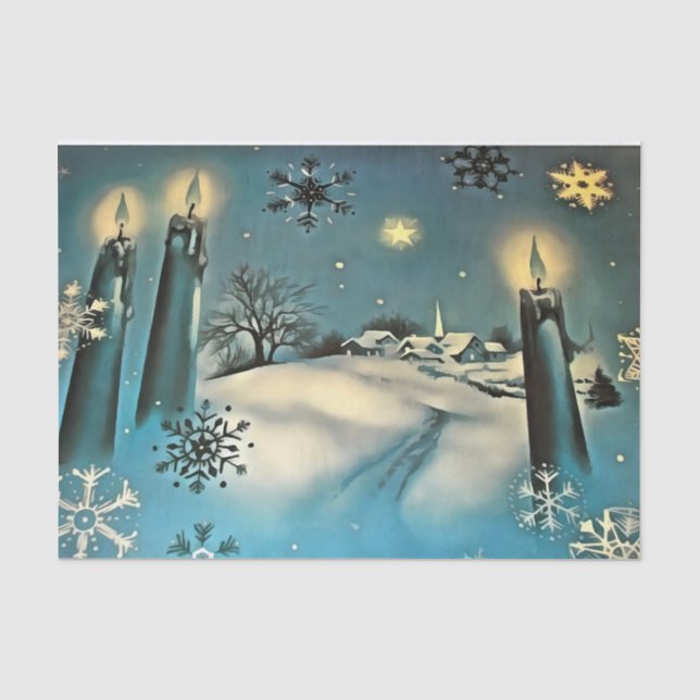 Papier Mousseline Scène de Noël de Snowy (Recto)