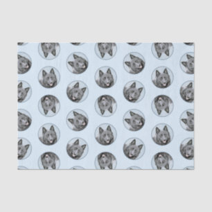 Papier Mousseline Schipperke Peinture Black Cute Original Chien Art