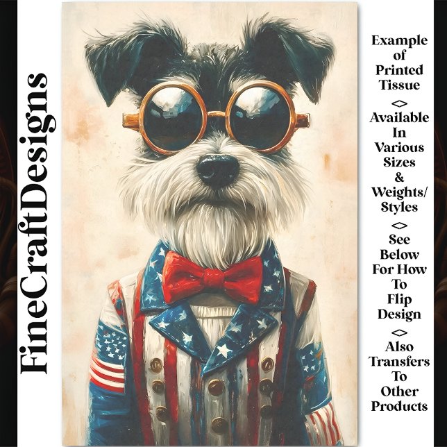 Papier Mousseline Schnauzer Chien, Veste de style américain CC9 Déco (Créateur téléchargé)