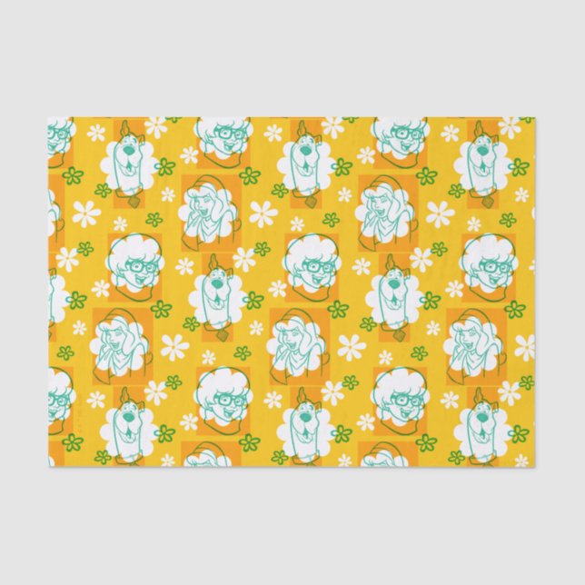 Papier Mousseline Scooby-Doo | Modèle floral de caractère (Recto)