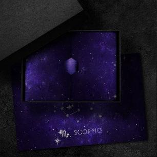 Papier Mousseline Scorpion violet zodiaque Horoscope d'astrologie