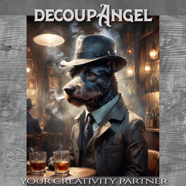 Papier Mousseline Scott Terrier Dog - Découpage - (Créateur téléchargé)