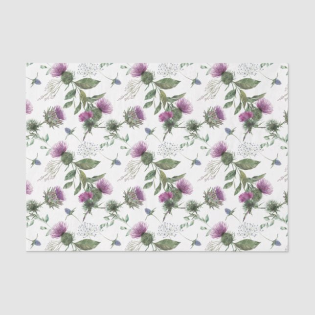 Papier Mousseline Scottish Floral et Tartan Series Design 13 (Recto)