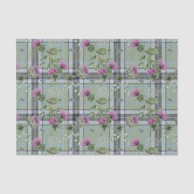 Papier Mousseline Scottish Floral et Tartan Series Design 15 (Recto)