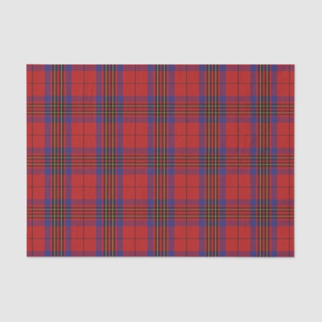 Papier Mousseline Scottish Gifts Clan Leslie Red et Blue Tartan (Recto)