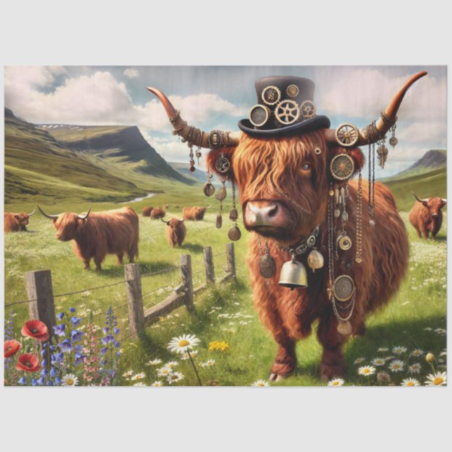 Papier Mousseline Scottish Steerpunk (Recto)