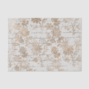Papier Mousseline Script Damask Or antique