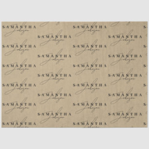 Papier Mousseline Script de signature Brown Rustique Kraft