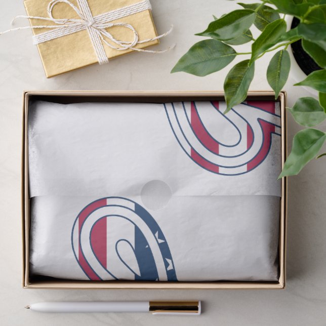Papier Mousseline Script Drapeau America 250 Semiquincentenaire (Cadeau)