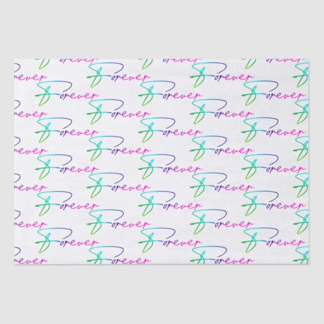 Papier Mousseline Script mariage Rainbow Forever (Recto)
