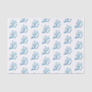 Papier Mousseline Sea Coral Watercolor Motif Beach