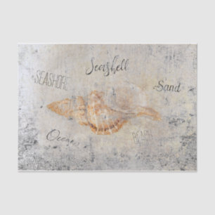 Papier Mousseline Sea Shell Vintage Antique Beach Ephemera Texture