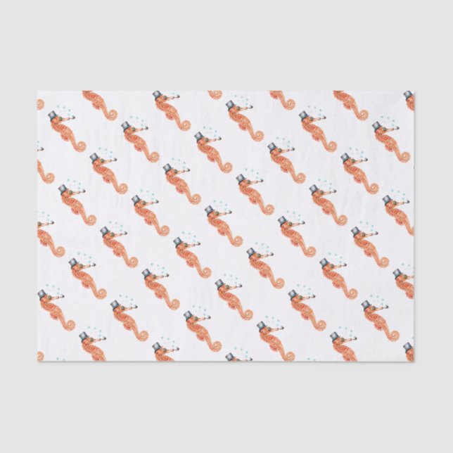 Papier Mousseline Seahorse Steampunk (Recto)